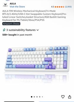 AULA F99 Wireless Mechanical Keyboard,Tri-Mode BT5.0/2.4GHz/USB-C