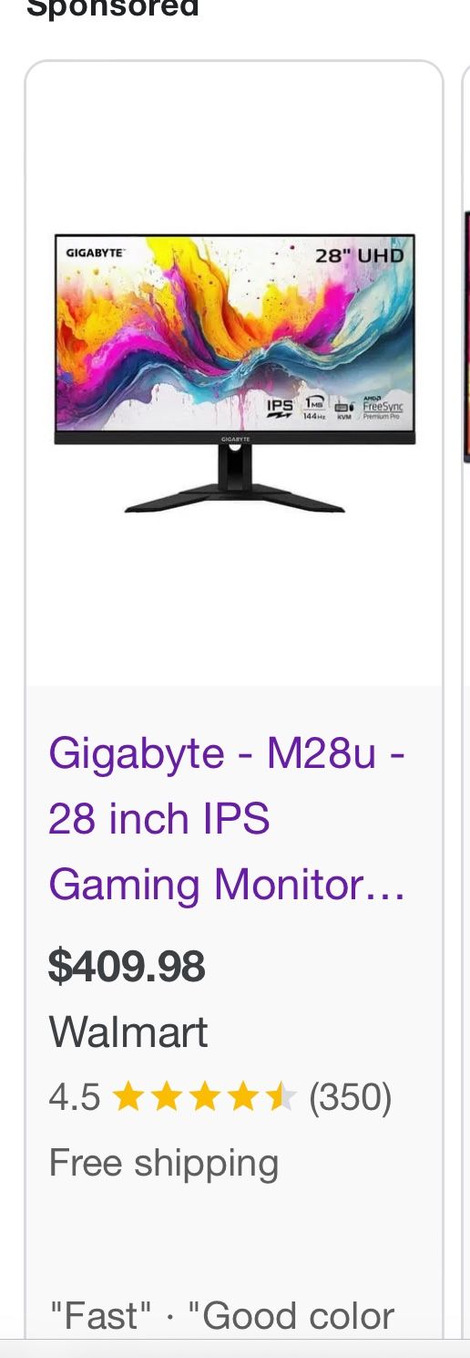 Gigabyte M28U Gaming Monitor