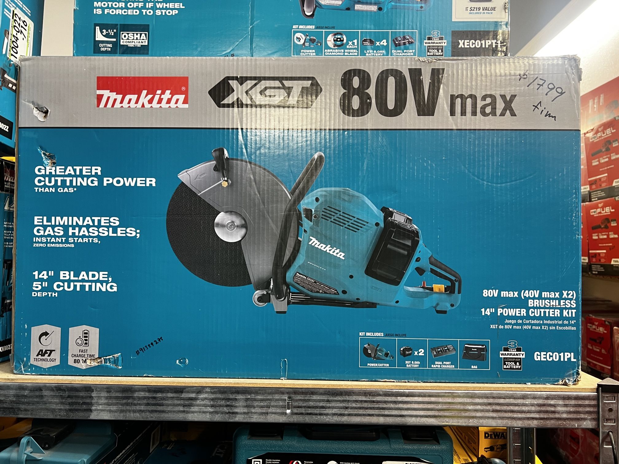 Makita 80v Max Brushless 14” Power Cutter Kit