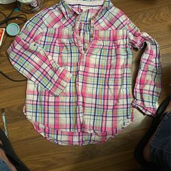 cat & jack cowgirl plaid shirt Size L (10/12)