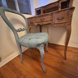 ANTIQUE DESK AND CHAIR - $300