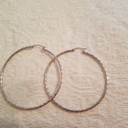 Diamond Cut Sterling Silver Fashion Hoops