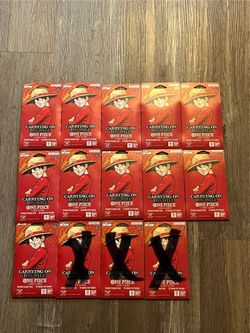 LOT OF 11 One Piece OP-13 Carrying on His Will Sleeved Booster Packs - SEALED