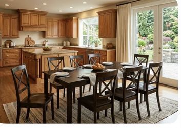 New espreso color dining set expandable table