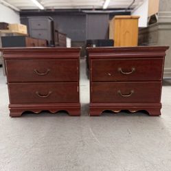 2 Matching Cherry Wood Color Nightstands/ Nightstand Set / End Tables / Side Tables