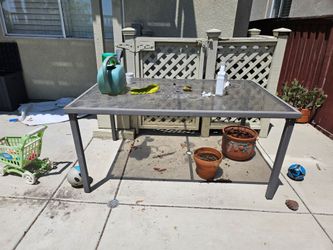 FREE Metal and Glass Outdoor Table