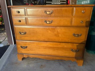 Solid Wood Dresser with Brass Hardware