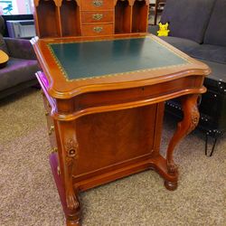 Antique Solid Mahogany Wood Davenport Writing Desk 