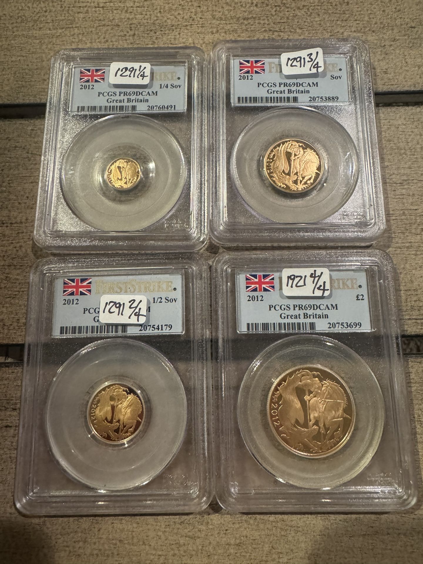 Great Britain 2012 4-set PCGS PR69