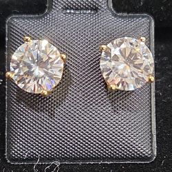 8ct 8mm Moissanite Gold Over Sterling Silver 