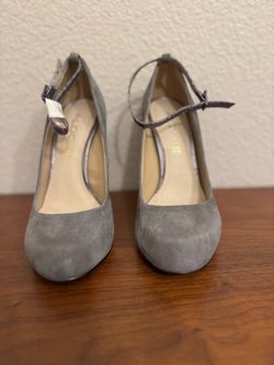 Aldo Gray Suede Ankle Strap Heels