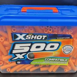 NEW X-SHOT Zuru 500-Count Foam Tip Bucket of Orange Darts ~ Nerf Compatible