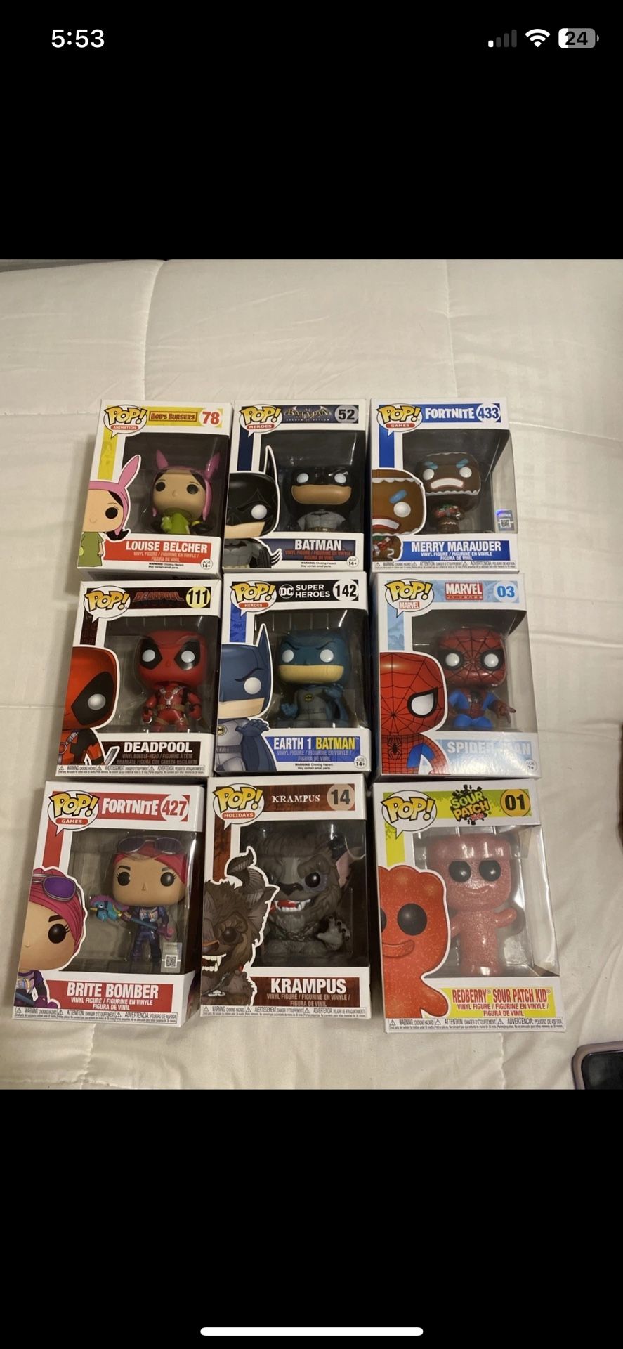 Funko Pop Collection Of 9