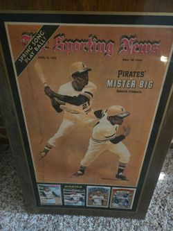 1972 sporting news magazine roberto clemente plaque