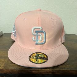 New Era San Diego Padres 59FIFTY Pink Blue Fitted Hat Size 7 1/2