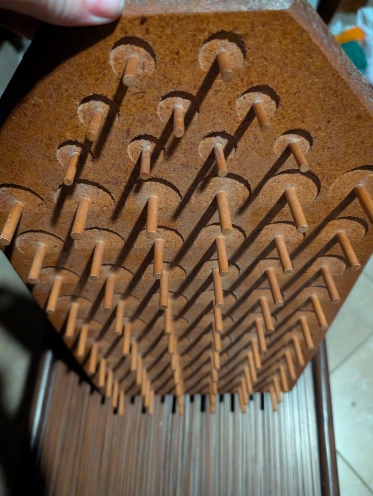 Vintage Peg Wood Spool Thread Bobbin Holder Wall mount 69 pegs 21 X 11 inch