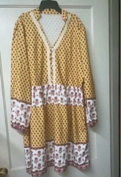 Boho Floral Print Long Sleeve Dress