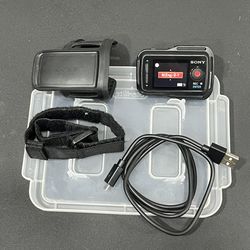 Sony RM-LVR1 Live Remote Control for Action Cam W/ Wrist Strap & Charger TESTED and WORKING