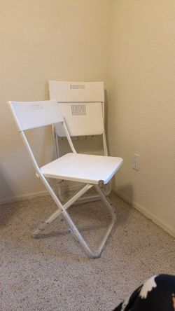 ... IKEA FEJAN White Folding Chairs (Set of 2)