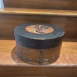 Original Antique Pantry Wooden Box - Folk Art Painted Box