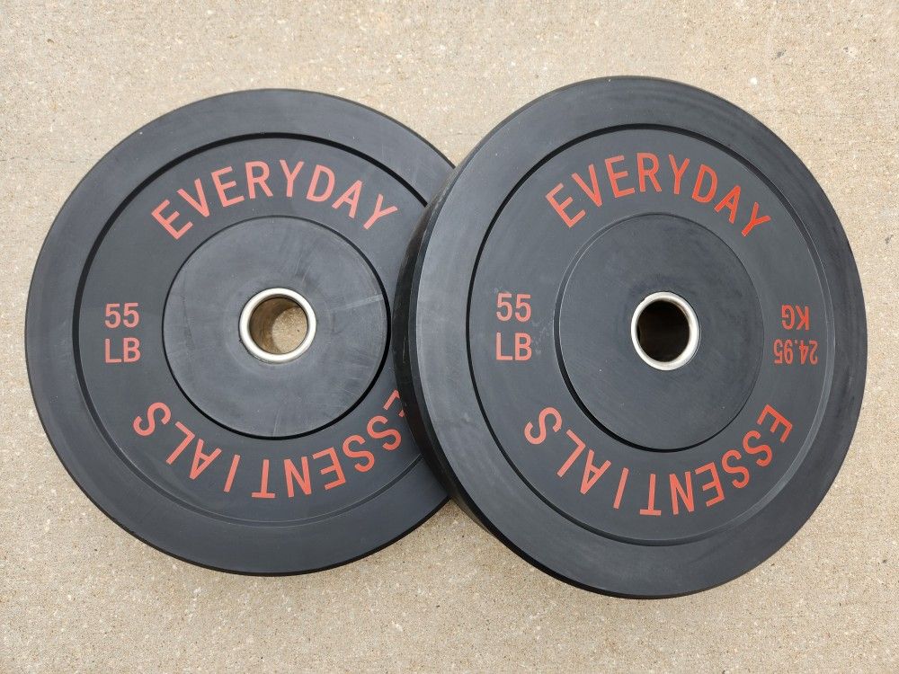 Everyday Essentials Olympic Bumper Plate 55lb Pair