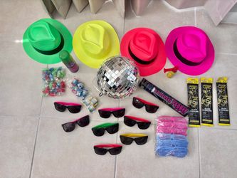 Party Decoración Disco Ball Hats Glasses