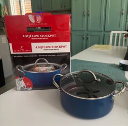 Brand New Emeril Lagasse 4.5 Quart Low Stockpot