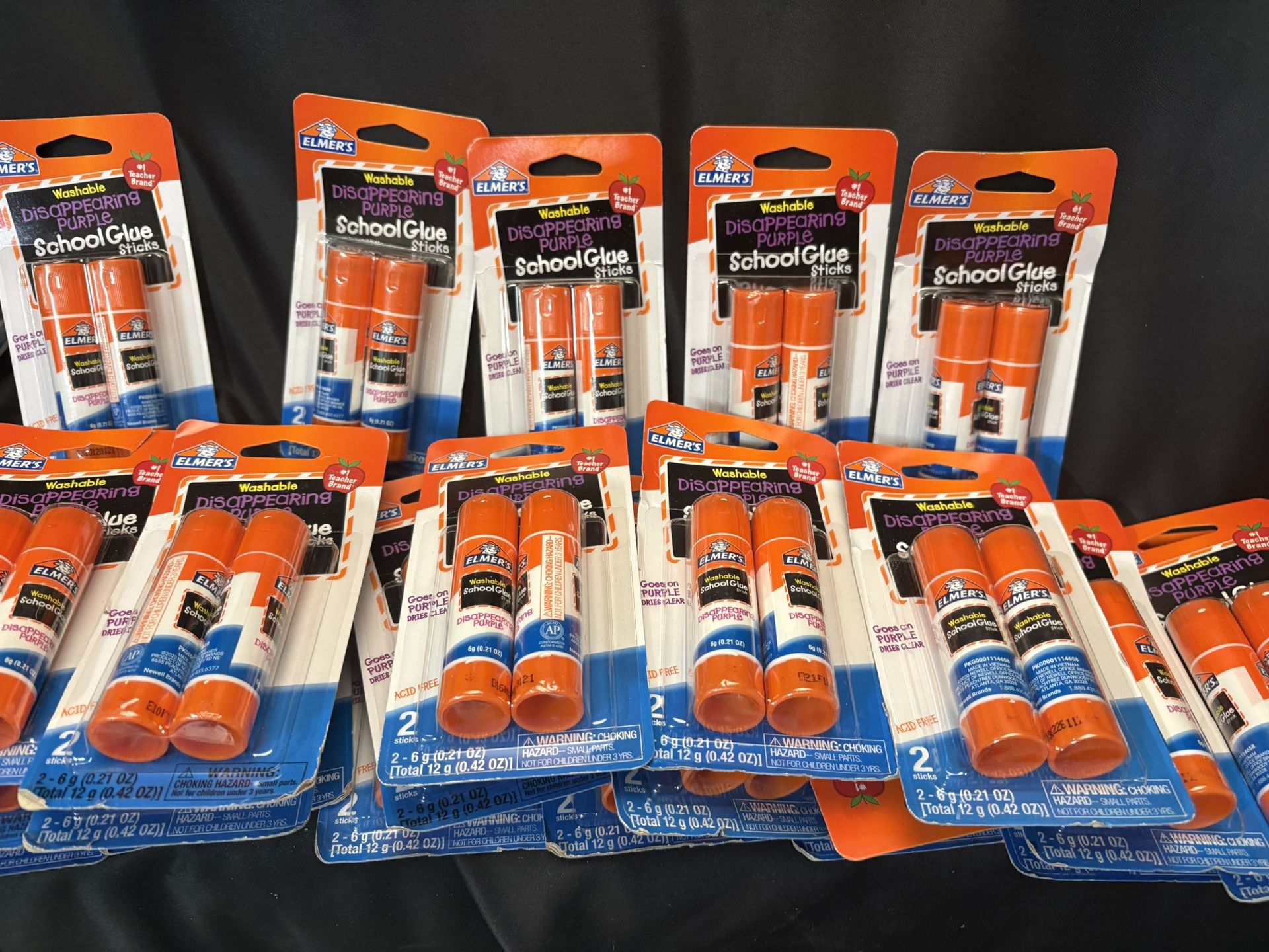 NEW Elmer's Washable Glue Disappearing Purple 60 Sticks dries clear