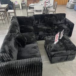 New Black Sectional 