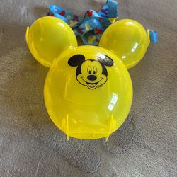 Disney Parks Exclusive Mickey Mouse Yellow Balloon Popcorn Bucket w Lanyard