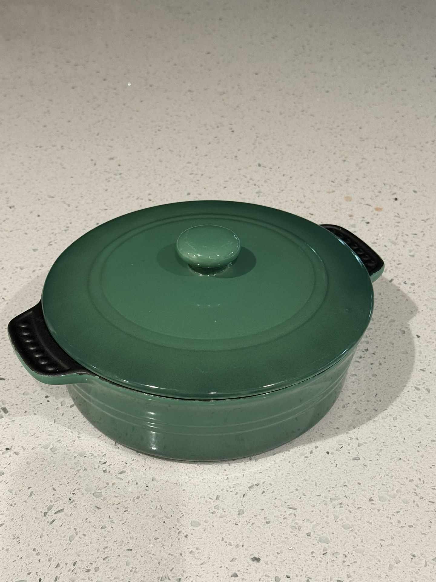 Parini 8" Round Ceramic Casserole Bakeware Dutch Oven Pot - Earth Green