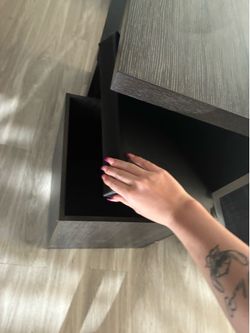 Table with storage chairs