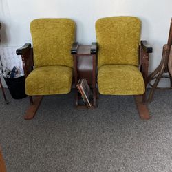 Vintage Movie Theater Chairs From The Original Pacific Grove Theater $250
