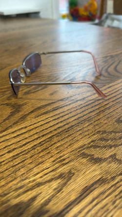Vtg Rectangular Purple Tinted Sunglasses Metal Frame Unisex  Fashion Eyewear