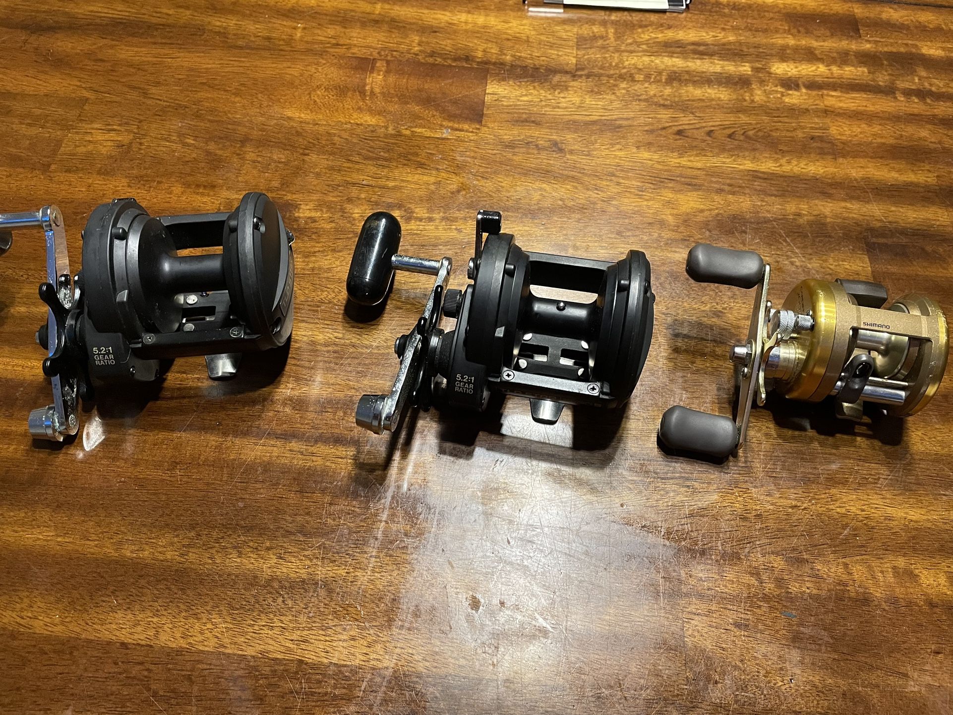 Shimano Fishing Reels: 2x TLD Star 15/30S, 1x Cardiff 200