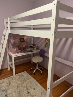 Twin lofted bed