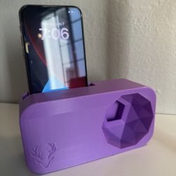 Purple Phone Stand Speaker Amplifier - 3D Printed Design