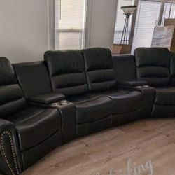New Theater Recliner Sectional Couch! Free Delivery 🚚! Financing Available! 