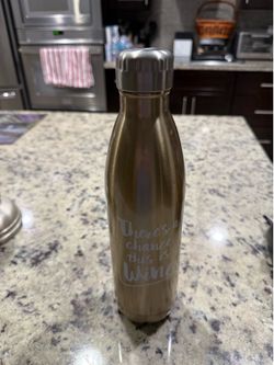 Insulated Water Bottle with 'There's a chance this is Wine' Text