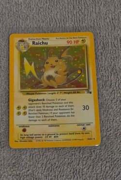 Raichu 14/62 fossil pokemon card