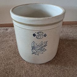 Vintage Western Stoneware 3 Gal.