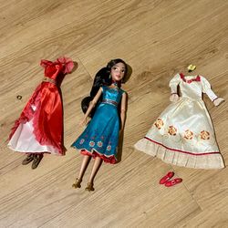 Disney Elena of Avalor Barbie Doll w/ two costume changes