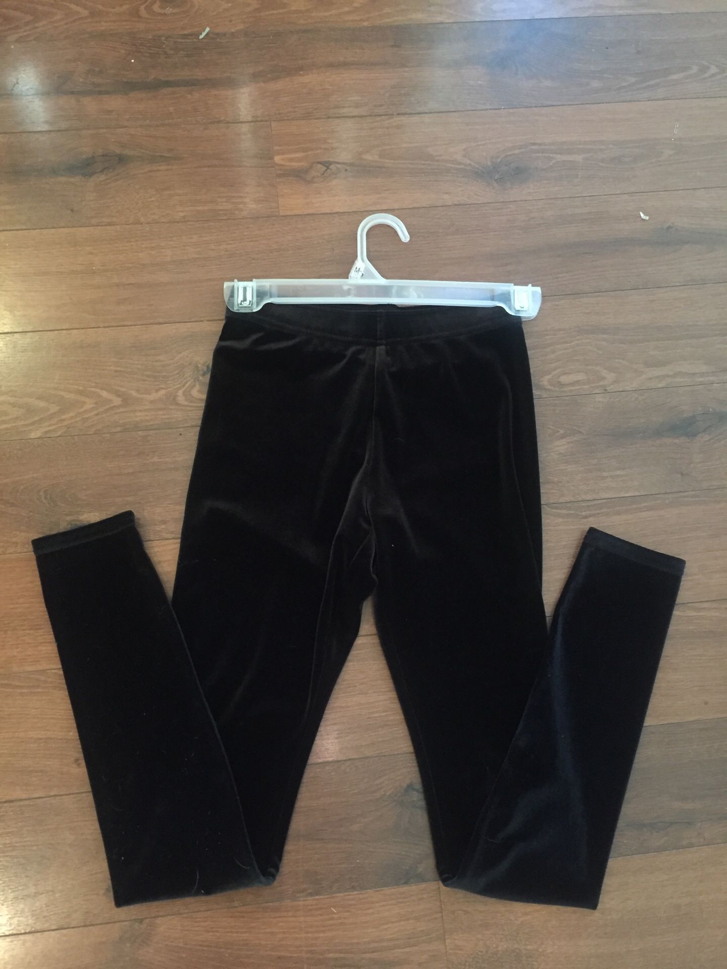 NEW Abercrombie Kids black stretch velvet leggings - size medium - perfect for the Christmas holidays or dressy.