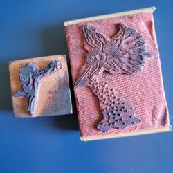 Wood Rubber Stamp fairy 