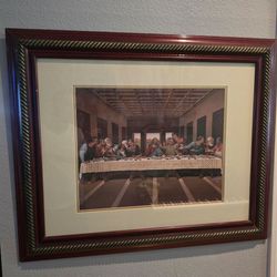 “Last Supper” Framed Artwork – Large Ornate Wood Frame