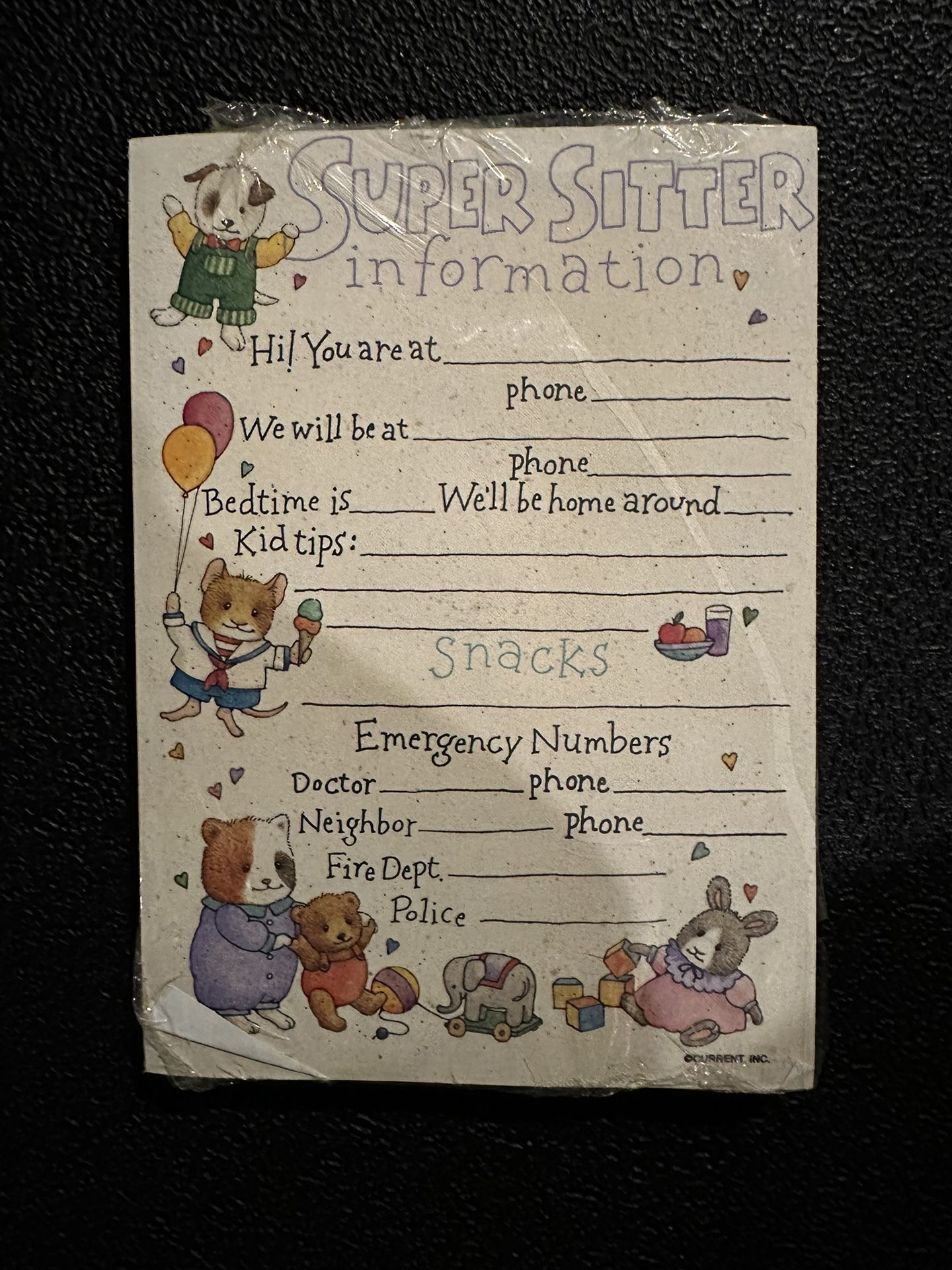 Super Sitter Information Tablet