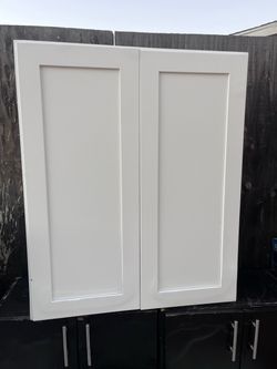 White Shaker Cabinet Doors Pair