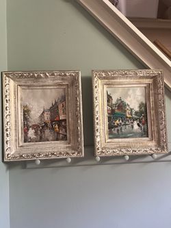 Vintage French scene paintings