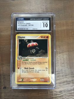 🔥 CGC 10 Claydol 24/106 EX Emerald (2005) Gem Mint Pokémon Card – Vintage Era 🔥