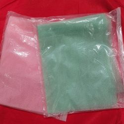 Pink & Green Mesh Fabric approx 6'x3' each 